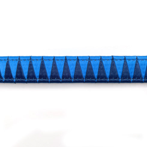 Sharktooth Horse Browband Veg. Tanned Leather - Blue/Navy